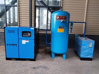 屯溪區37KW螺桿變頻空壓機安裝現場